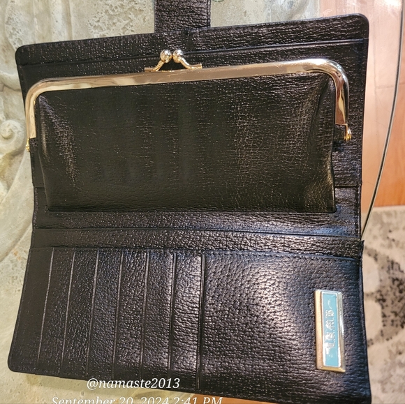 L.A.M.B by Gwen Stefani Leather Trim Wallet Fabric Logo Snap Designer Celeb #49 - Picture 10 of 14